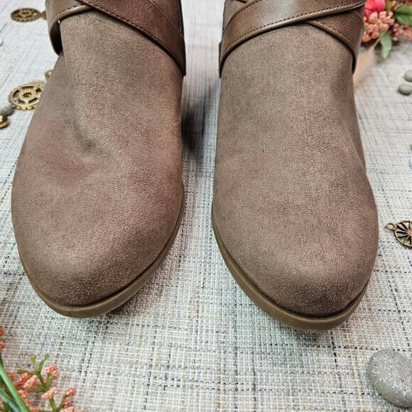 LifeStride Ally Ankle‎ Boots Booties Tan Brown Size 11 Wide 11W - Picture 3 of 12